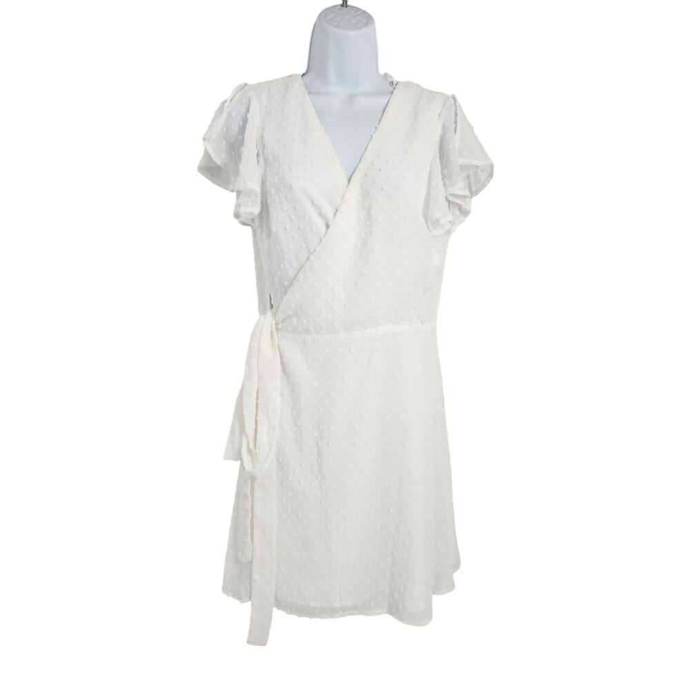 Lulu's White Wrap Dress Womens Size Large L *NWT